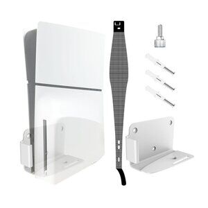 Holembry for PS5 Slim Wall Mount Kit with Dust Cover Net, Aluminum Alloy PS5 Sli